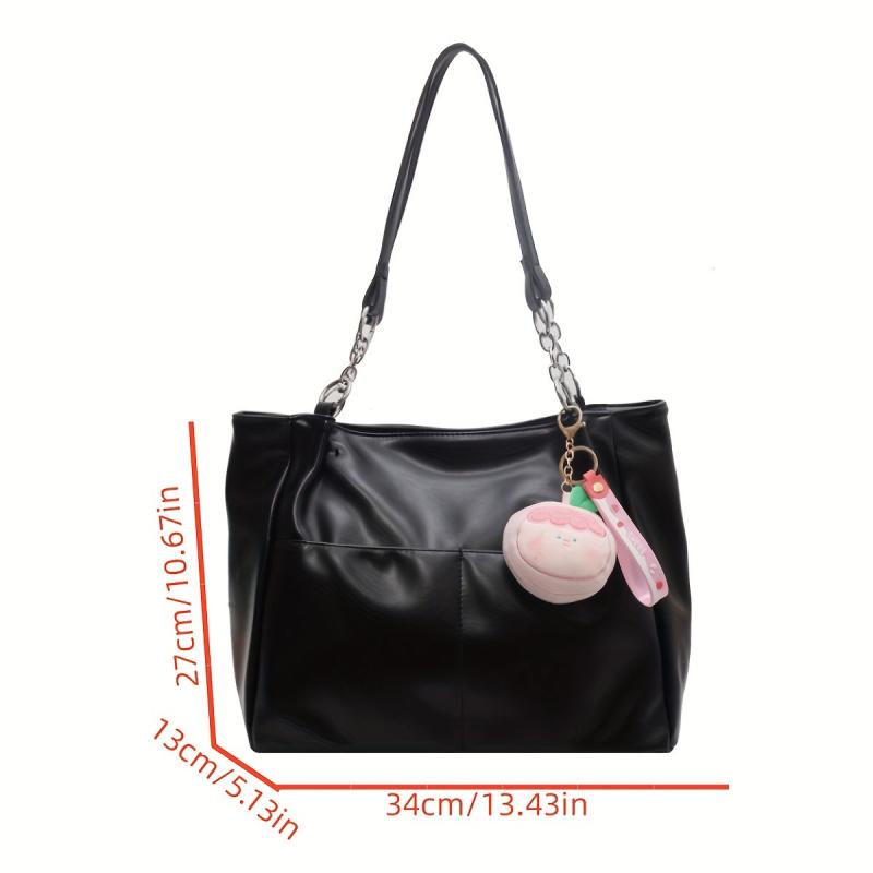 Large Capacity Hobo Bag PU Shoulder Bag Women's Casual Handbag