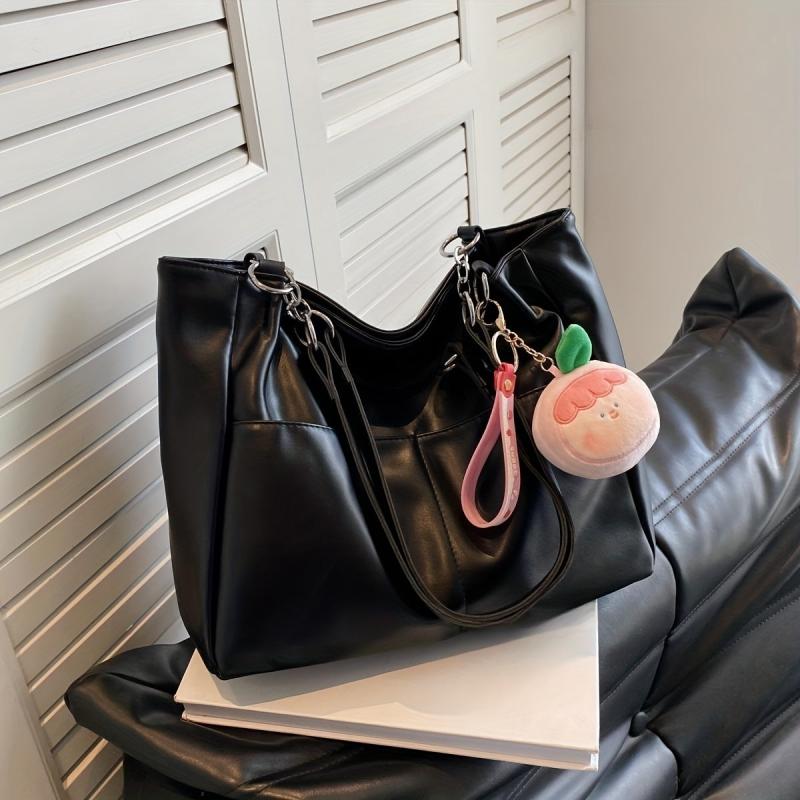 Large Capacity Hobo Bag PU Shoulder Bag Women's Casual Handbag