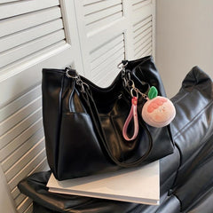 Large Capacity Hobo Bag PU Shoulder Bag Women's Casual Handbag