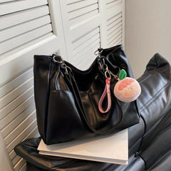 Large Capacity Hobo Bag PU Shoulder Bag Women's Casual Handbag