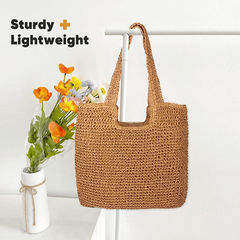 Summer Straw Beach Bag Woven Tote Boho Style Shoulder Bag