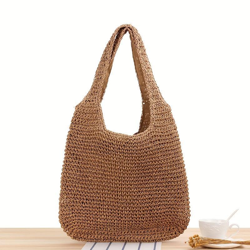 Summer Straw Beach Bag Woven Tote Boho Style Shoulder Bag