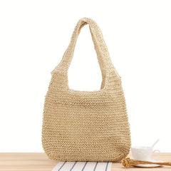 Summer Straw Beach Bag Woven Tote Boho Style Shoulder Bag