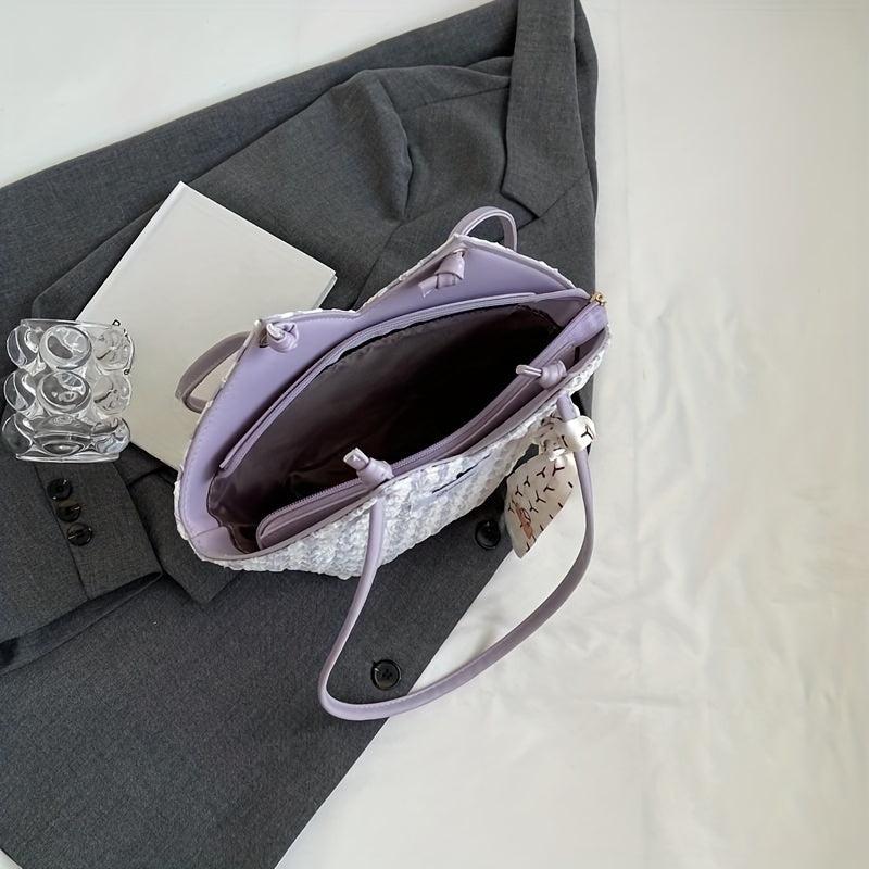 Tote Shoulder Bag All Match Shopper Bag With Scard Decor