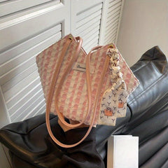 Tote Shoulder Bag All Match Shopper Bag With Scard Decor