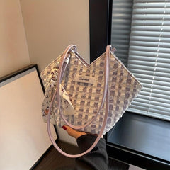 Tote Shoulder Bag All Match Shopper Bag With Scard Decor