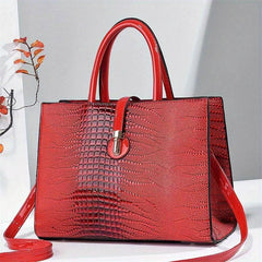 Crocodile Pattern Tote Bag Classic Handbag Lightweight Women's Satchel Bag