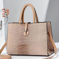 Crocodile Pattern Tote Bag Classic Handbag Lightweight Women's Satchel Bag