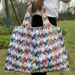 Fox Pattern Foldable Tote Bag Large Capacity Lightweight Shopping Bag