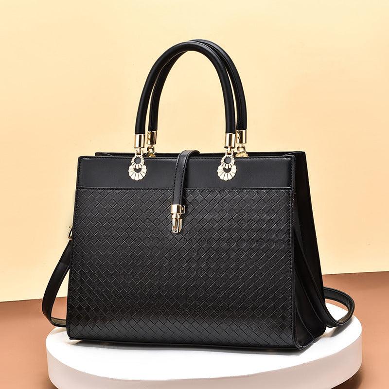 Women's Woven Detail Top Handle Satchel Crossbody Bag