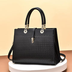 Women's Woven Detail Top Handle Satchel Crossbody Bag