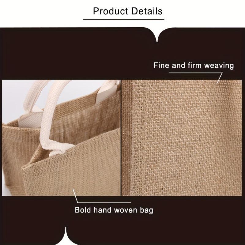Large Capacity Woven Satchel Tote Bag Panda Decor Lightweight Shoulder Bag