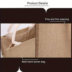 Large Capacity Woven Satchel Tote Bag Panda Decor Lightweight Shoulder Bag