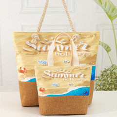 Pattern Stitching Holiday Tote Bag All Match Versatile Storage Bag