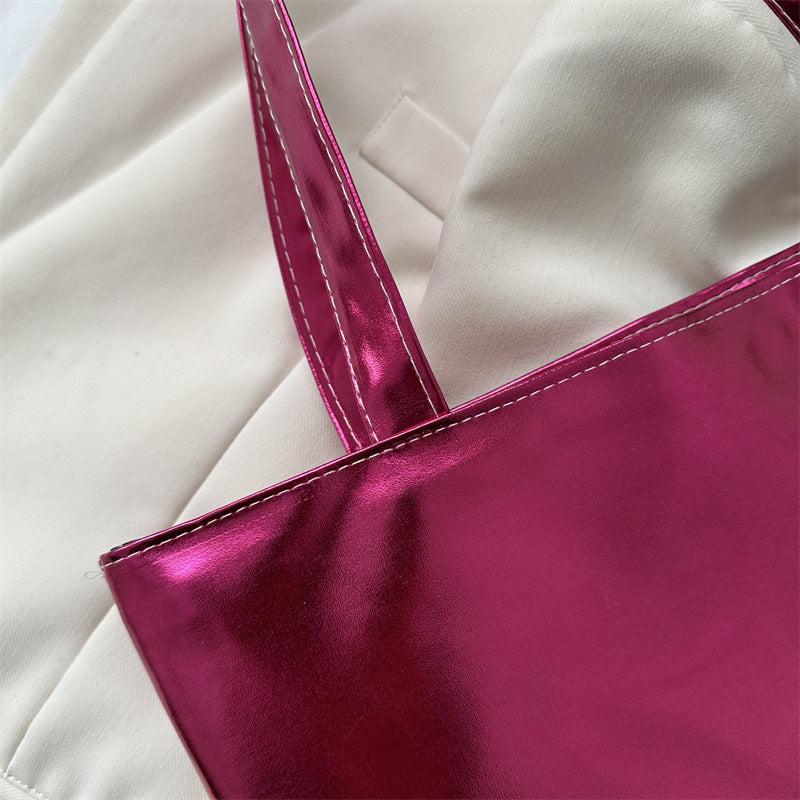 Metallic Glossy Y2K Shoulder Bag for Women