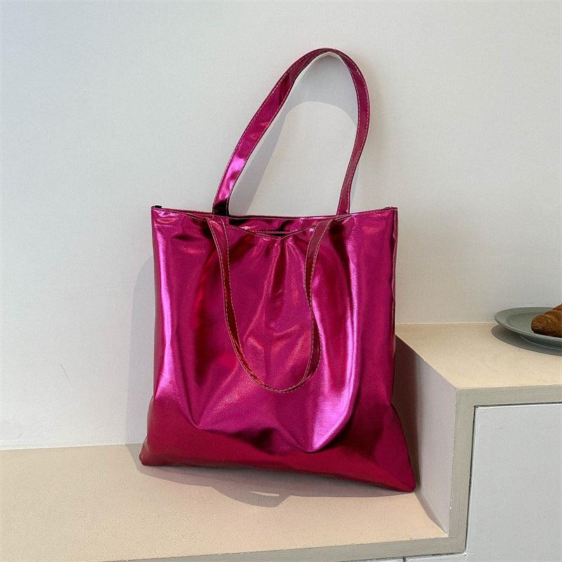 Metallic Glossy Y2K Shoulder Bag for Women