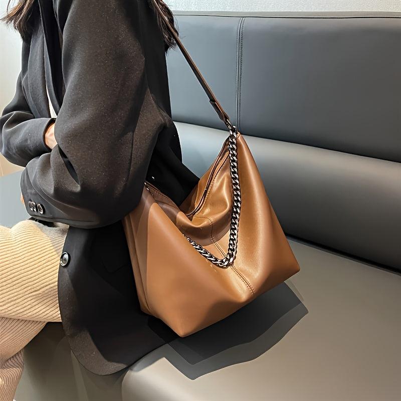 Large Capacity Chain Tote Bag Retro Shoulder Bag