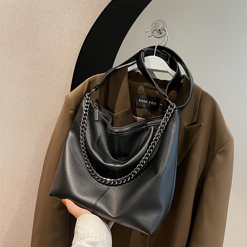 Large Capacity Chain Tote Bag Retro Shoulder Bag