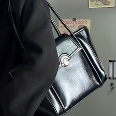Large Faux Leather Tote Bag for Work & Travel
