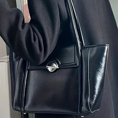 Large Faux Leather Tote Bag for Work & Travel