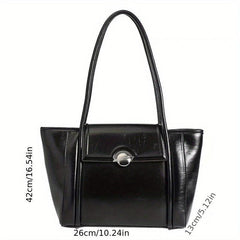 Large Faux Leather Tote Bag for Work & Travel