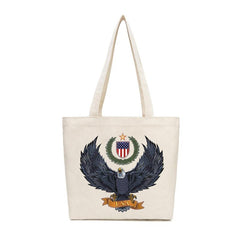 Canvas Tote Bag Cartoon Shoulder Bag Large Capacity Storage Handbag