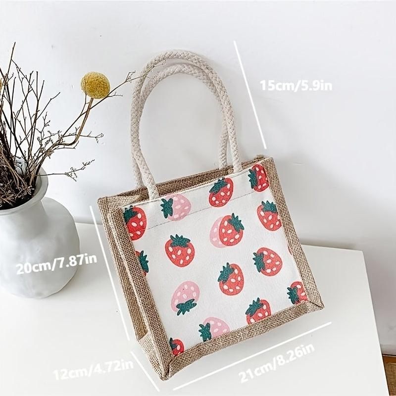 Strawberry Pattern Canvas Bag Women's Handbag