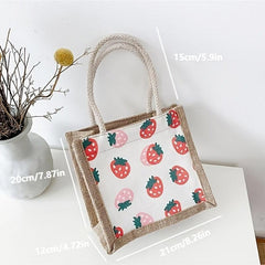 Strawberry Pattern Canvas Bag Women's Handbag