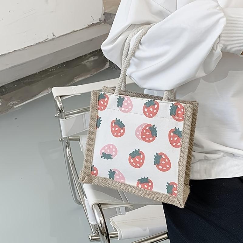 Strawberry Pattern Canvas Bag Women's Handbag