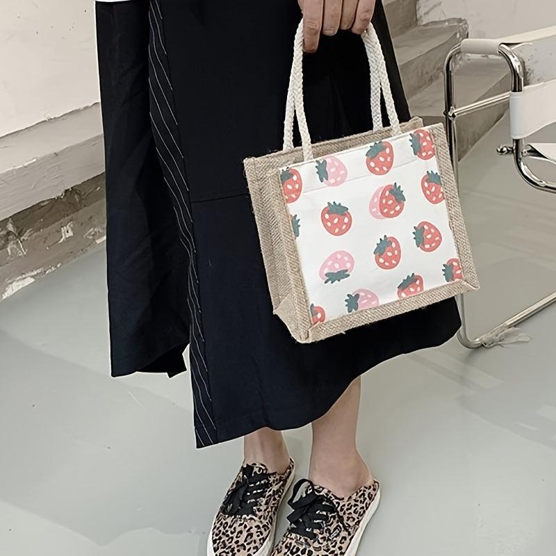 Strawberry Pattern Canvas Bag Women's Handbag
