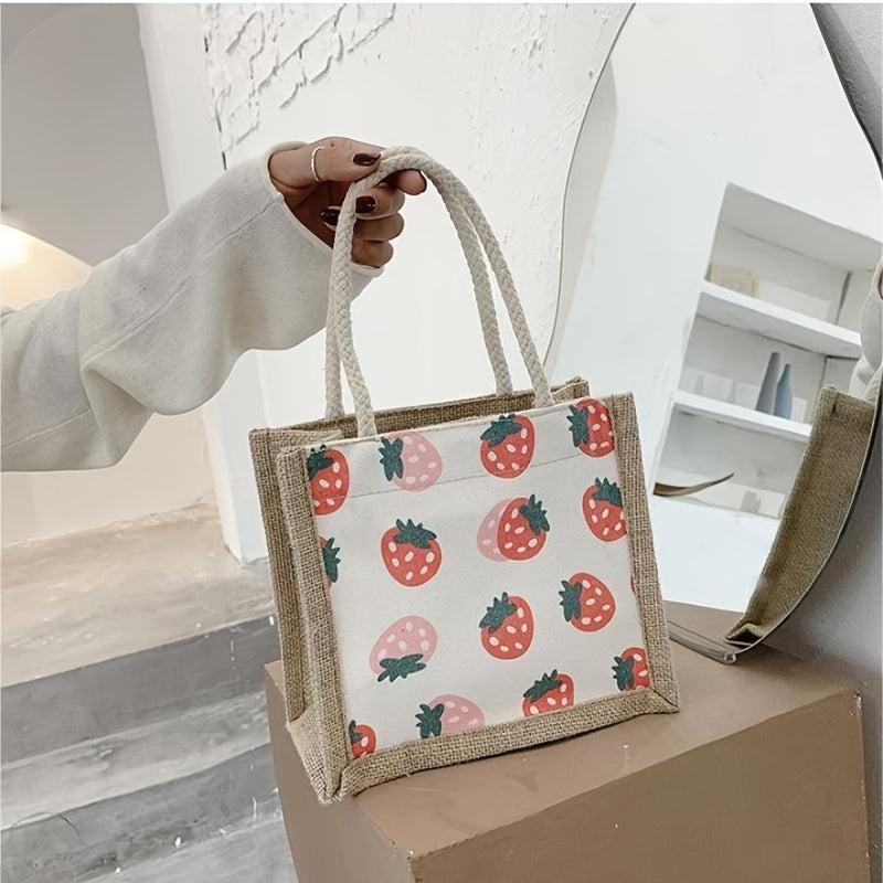Strawberry Pattern Canvas Bag Women's Handbag