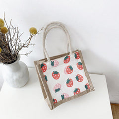 Strawberry Pattern Canvas Bag Women's Handbag