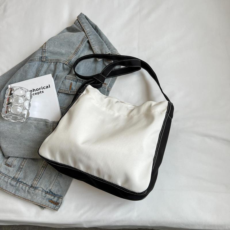 Canvas Drawstring Tote Bag Large Capacity Lightweight Crossbody Shopping Bag