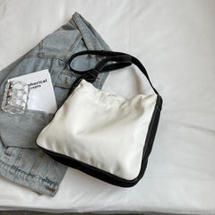Canvas Drawstring Tote Bag Large Capacity Lightweight Crossbody Shopping Bag