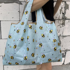 Print Shoulder Bag Large Capacity Shopper Bag Foldable Reusable Organizer