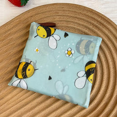 Bee Graphic Pattern Canvas Bag Reusable Shopper Bag Multifunctional Shoulder Bag