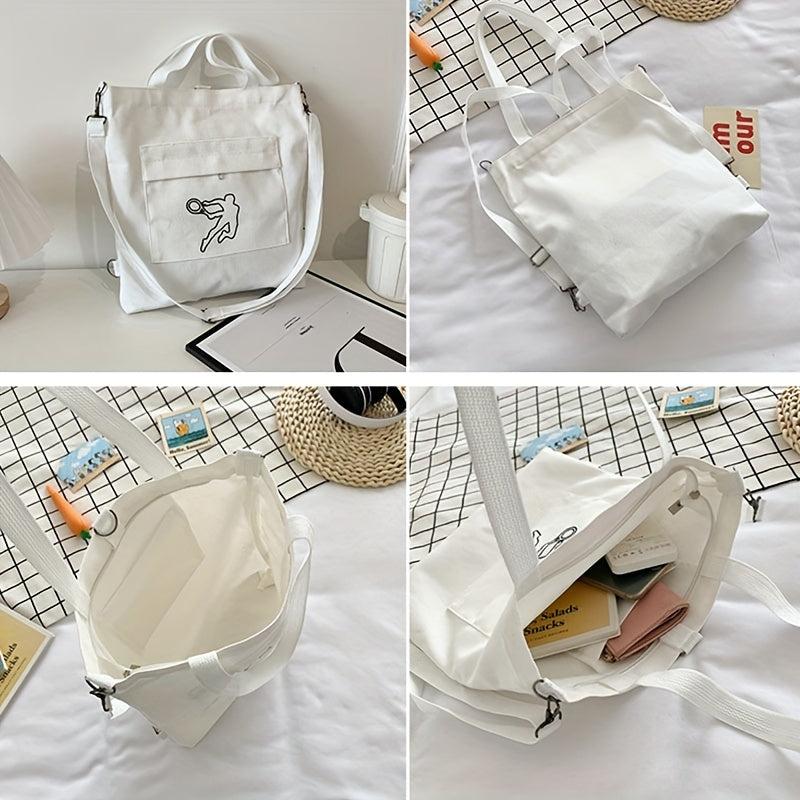 Sports Theme Canvas Tote Bag Lightweight Shoulder Bag