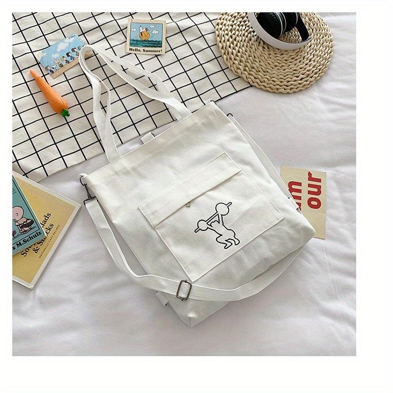 Sports Theme Canvas Tote Bag Lightweight Shoulder Bag