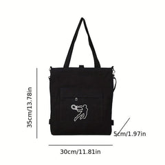 Sports Theme Canvas Tote Bag Lightweight Shoulder Bag
