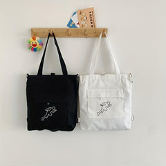Sports Theme Canvas Tote Bag Lightweight Shoulder Bag