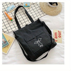 Sports Theme Canvas Tote Bag Lightweight Shoulder Bag
