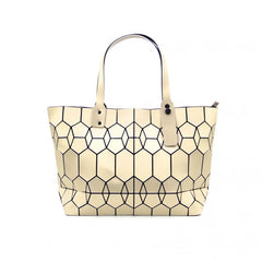 Geometric Pattern Tote Bag Holographic Handbag Satchel Purse