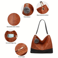 Vintage Large Capacity Tote Bag Retro Top Handle Satchel Women's Handbag