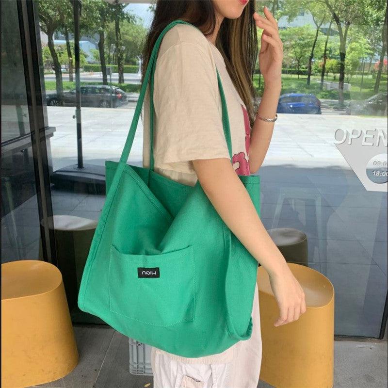 Large Capacity Canvas Tote Bag for School