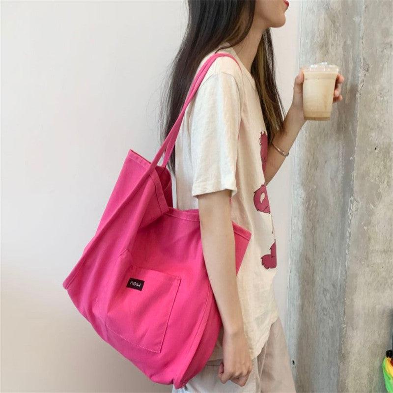 Large Capacity Canvas Tote Bag for School