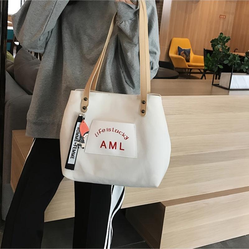 Large Capacity Tote Shoulder Bag Sling Bag Women's Print Shopping Bag