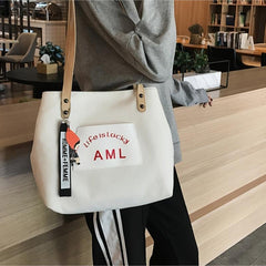Large Capacity Tote Shoulder Bag Sling Bag Women's Print Shopping Bag