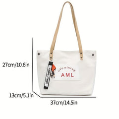 Large Capacity Tote Shoulder Bag Sling Bag Women's Print Shopping Bag