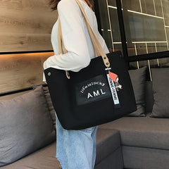 Large Capacity Tote Shoulder Bag Sling Bag Women's Print Shopping Bag