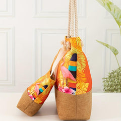 Flamingo Pattern Tote Bag All Match Handbag Classic Shopping Bag
